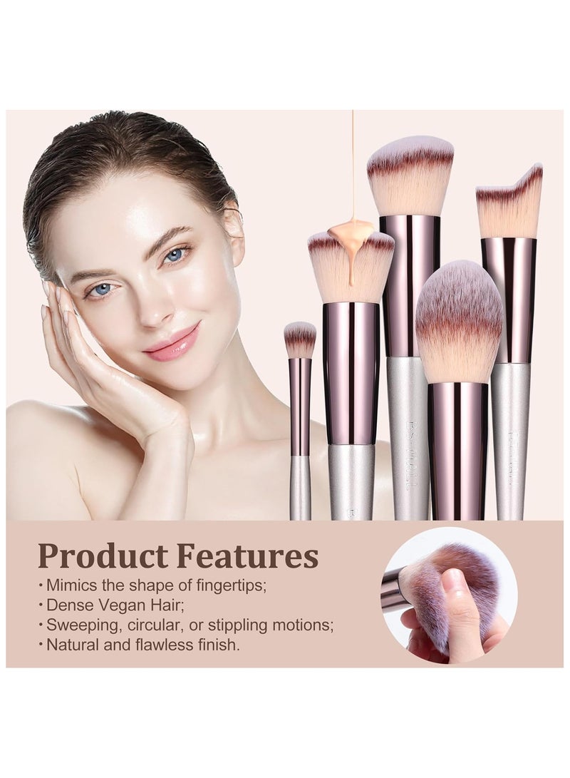 BS-MALL Makeup Brush Set 18 Pcs Premium Synthetic Foundation Powder Concealers Eye shadows Blush Makeup Brushes Champagne Gold Cosmetic Brushes