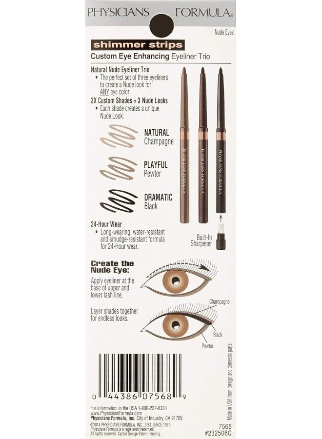 Shimmer Strips Custom Eye Enhancing Eyeliner Trio Universal Looks Collection, Nude Eyes