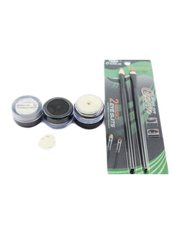 Personal/Professionalglitter Eye Shadow Glitterati 50+ Eye Shadow Brush+Sponge Applicator Brush Set