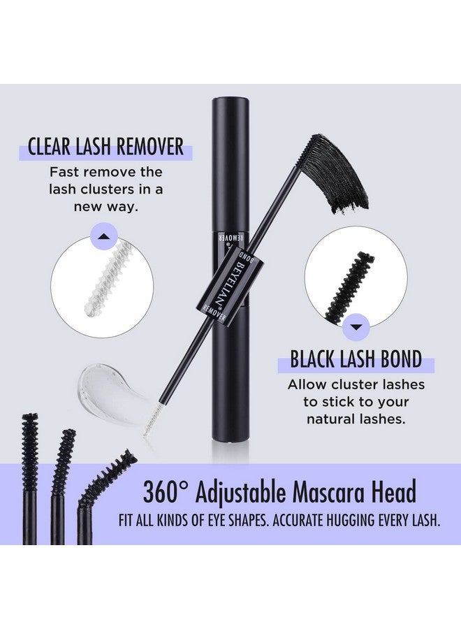 Lash Bond And Remover, Cluster Lash Glue & Remover For Individual Lashes, Waterproof Mascara Wand Comfortable Lash Adhesive Super Strong Hold 48 Hours, Fast Removal Remover With No Residue