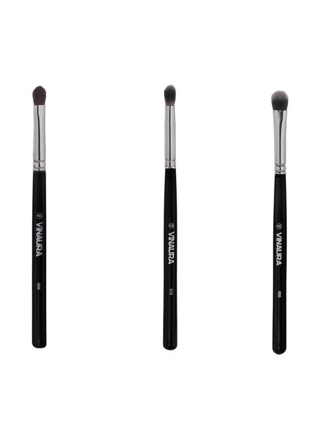 Professional Eye Makeup Brushes | Eye Shadow Applicator | Blender For Liquid & Cream Product | Flawless Face Makeup Accessories(Pack Of 3)