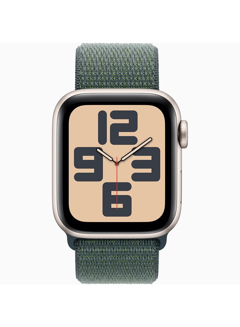 Watch SE (2024) GPS 44mm Starlight Aluminium Case With Lake Green Sport Loop