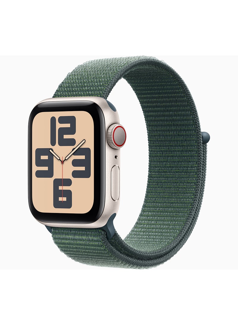 Watch SE (2024) GPS 44mm Starlight Aluminium Case With Lake Green Sport Loop