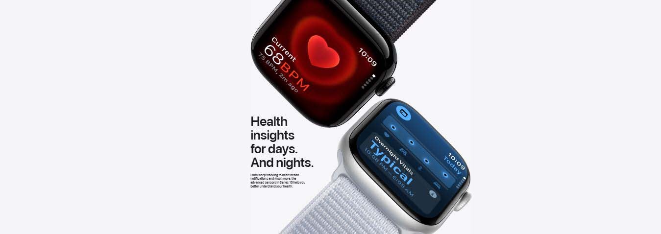 Watch Series 10 GPS + Cellular 46mm Silver Aluminium Case With Denim Sport Band