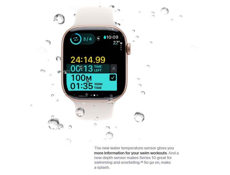 Watch Series 10 GPS + Cellular 46mm Silver Aluminium Case With Denim Sport Band