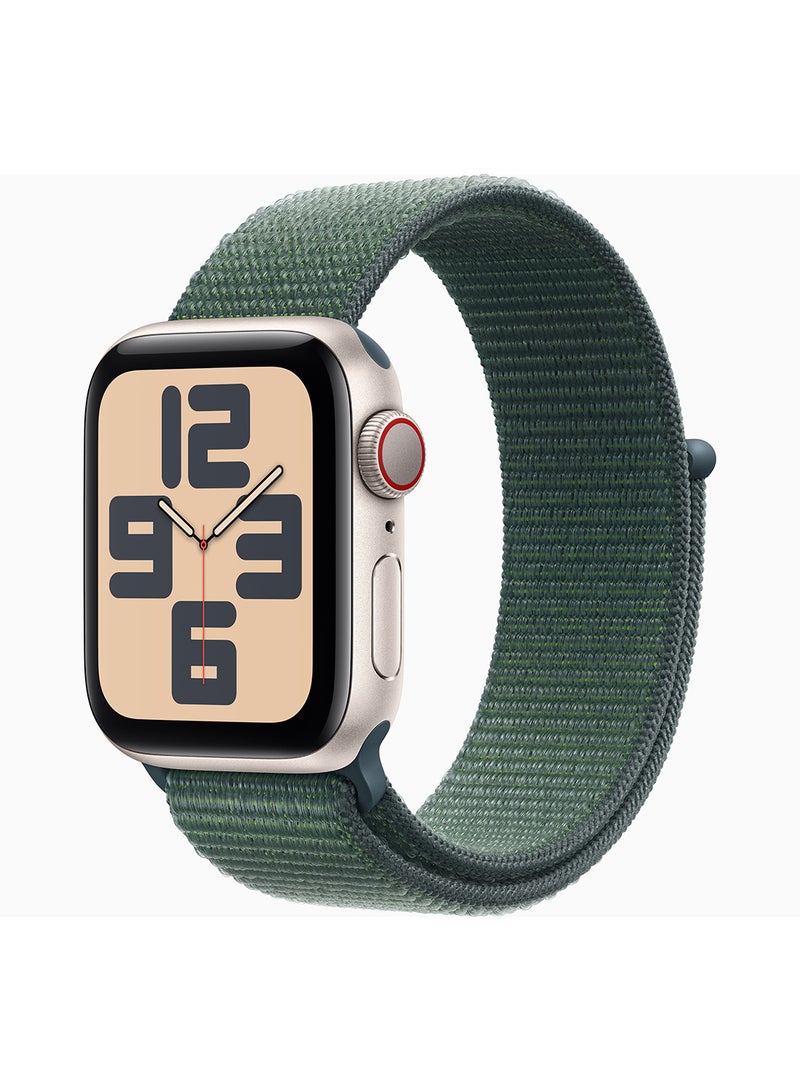 Watch SE (2024) GPS 40mm Starlight Aluminium Case With Lake Green Sport Loop