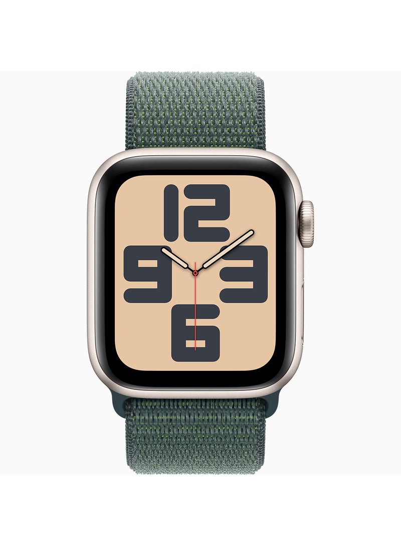 Watch SE (2024) GPS 40mm Starlight Aluminium Case With Lake Green Sport Loop