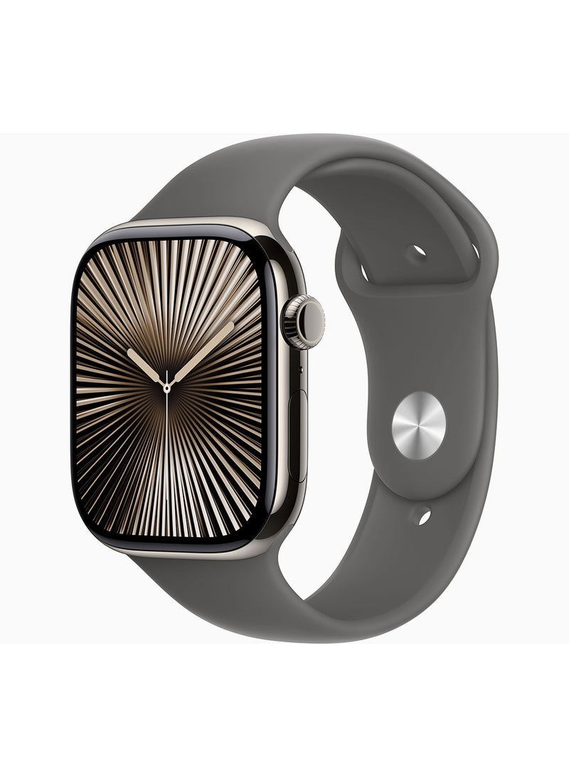 Watch Series 10 GPS + Cellular 42mm Natural Titanium Case With Stone Grey Sport Band