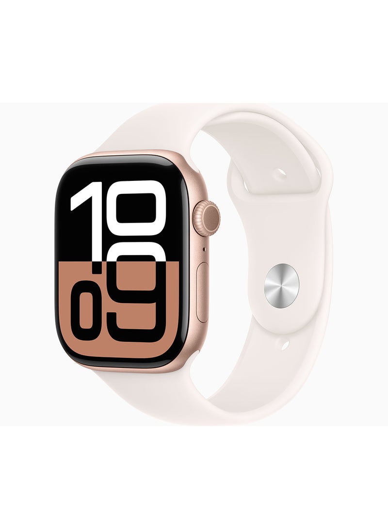 Watch Series 10 GPS + Cellular 46mm Rose Gold Aluminium Case With Light Blush Sport Band