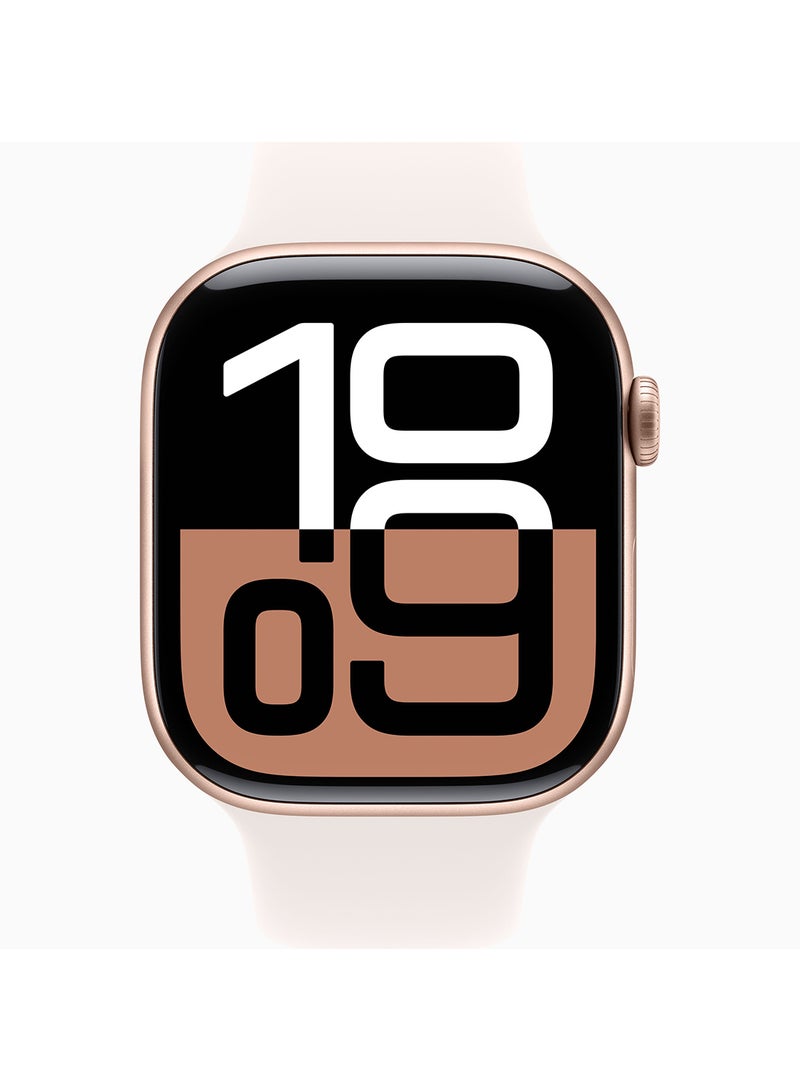 Watch Series 10 GPS + Cellular 46mm Rose Gold Aluminium Case With Light Blush Sport Band