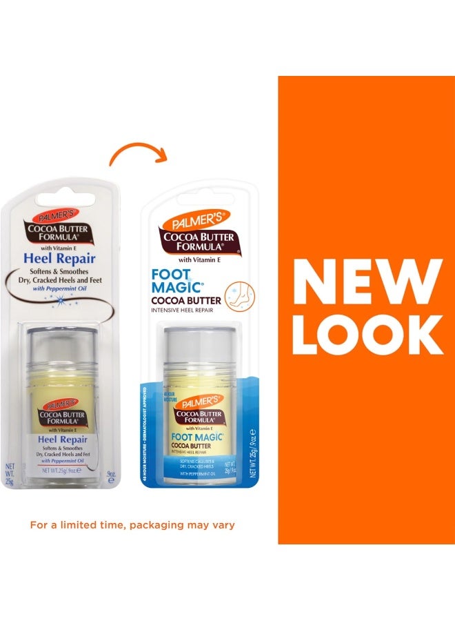 Palmer's Cocoa Butter Formula Heel Repair, Foot Balm Stick for Cracked Heels & Feet, No-Mess Stick Applicator, 0.9 Ounce