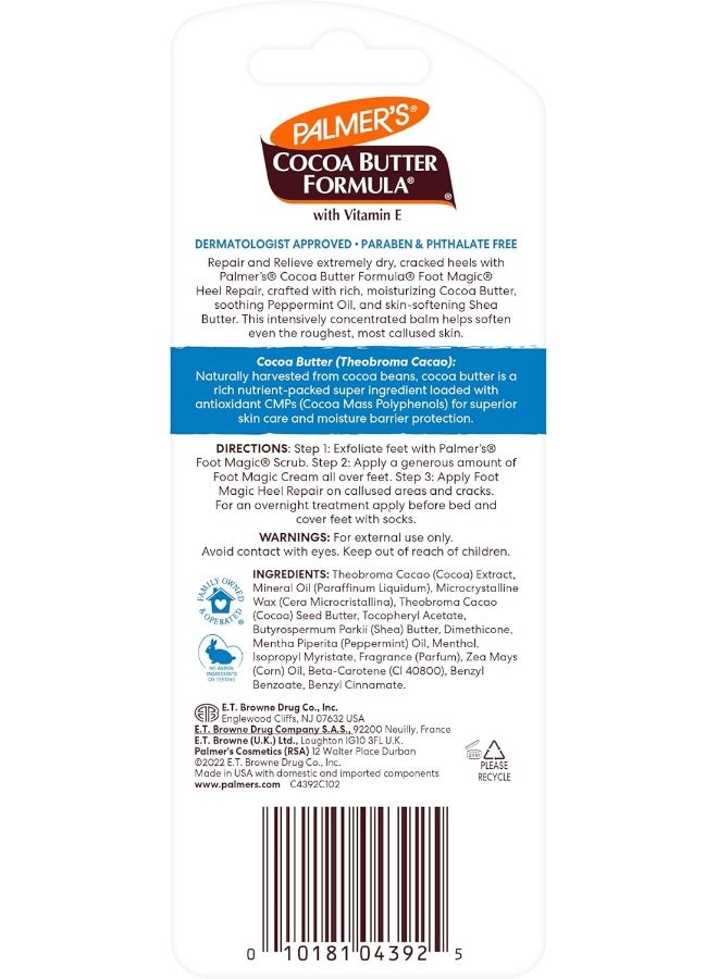 Palmer's Cocoa Butter Formula Heel Repair, Foot Balm Stick for Cracked Heels & Feet, No-Mess Stick Applicator, 0.9 Ounce