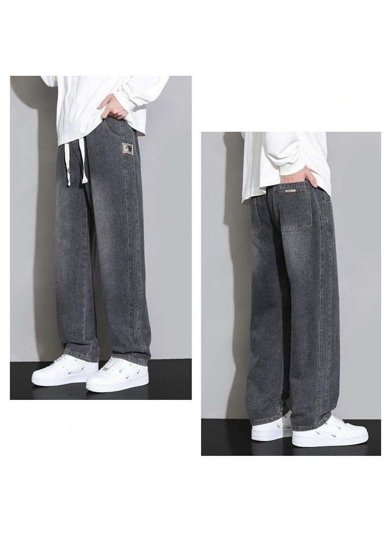 Fashionable Men's Loose Straight Leg Jeans, Wide Leg Casual Pants