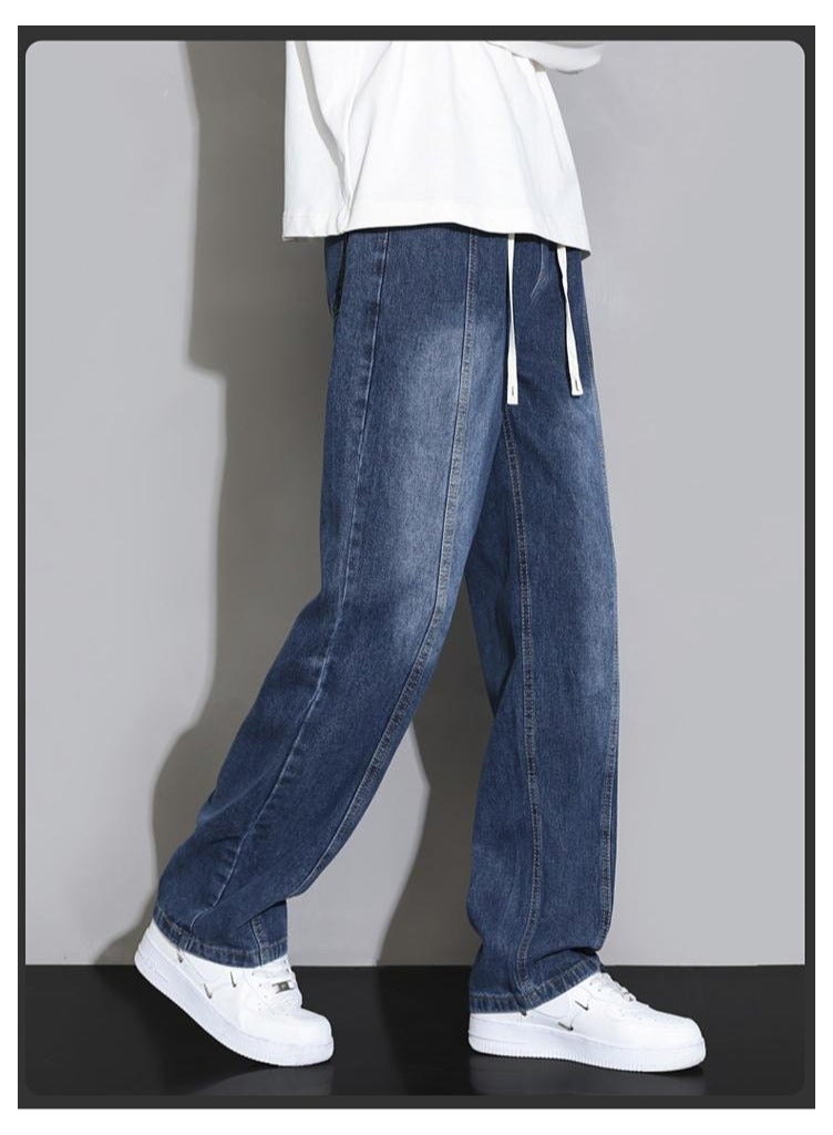 Fashionable Men's Loose Straight Leg Jeans, Wide Leg Casual Pants