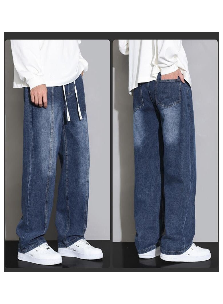 Fashionable Men's Loose Straight Leg Jeans, Wide Leg Casual Pants