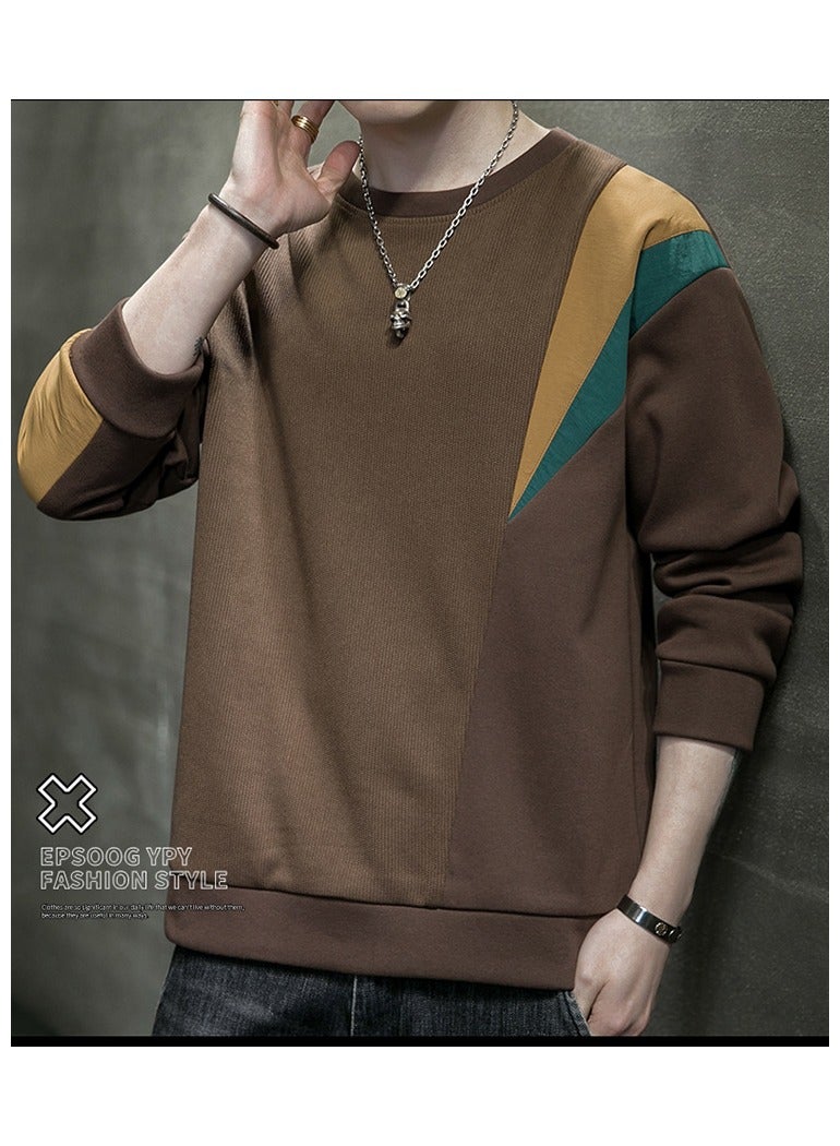 Large Size Fashionable Men's Long Sleeved Easy To Match Sports Hoodie T-shirt