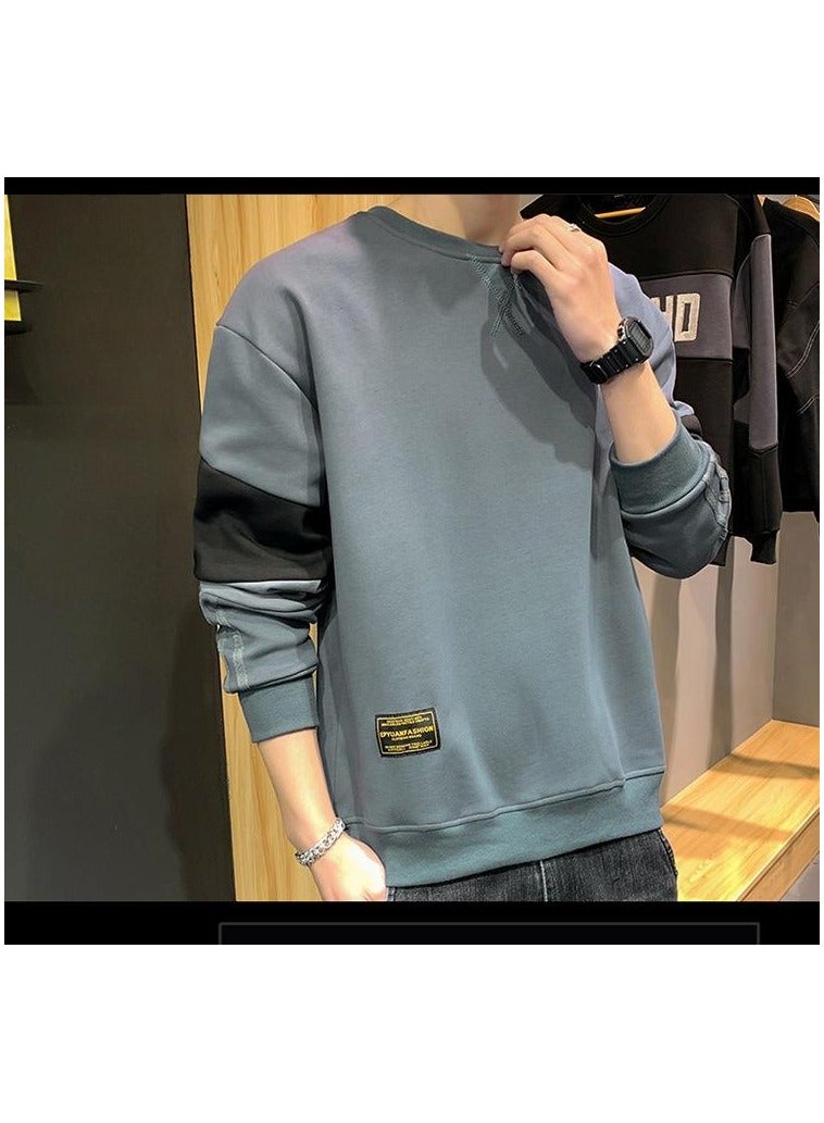 Large Size Fashionable Men's Long Sleeved Easy To Match Sports Hoodie T-shirt