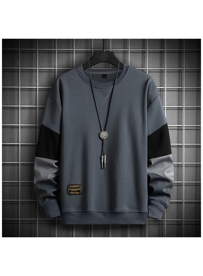 Large Size Fashionable Men's Long Sleeved Easy To Match Sports Hoodie T-shirt