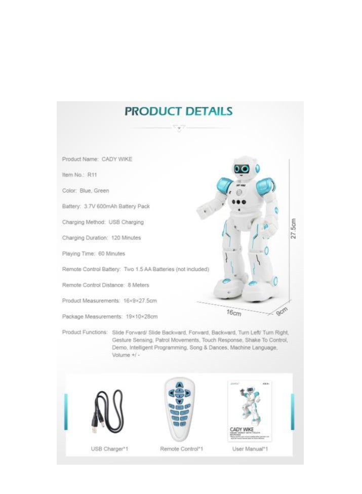 Excellent Appearance Remote Controlled Programmable Gesture Sensor Robot Rc Toy R11 27.5x16x9cm