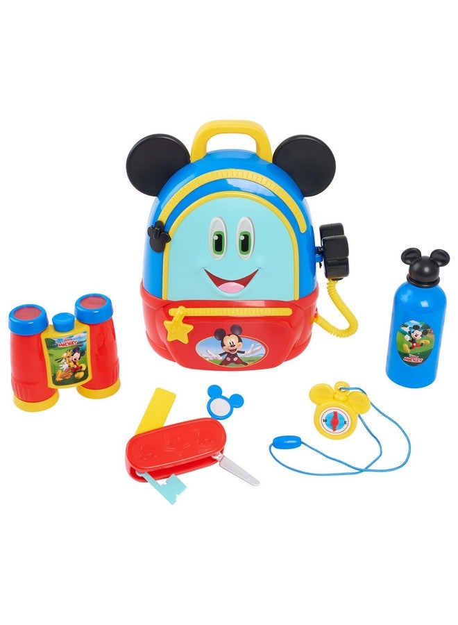 Disney Junior Mickey Mouse Funhouse Adventures Backpack, 5 Piece Pretend Play Set With Lights And Sounds Accessories, Kids Toys For Ages 3 Up By Just Play