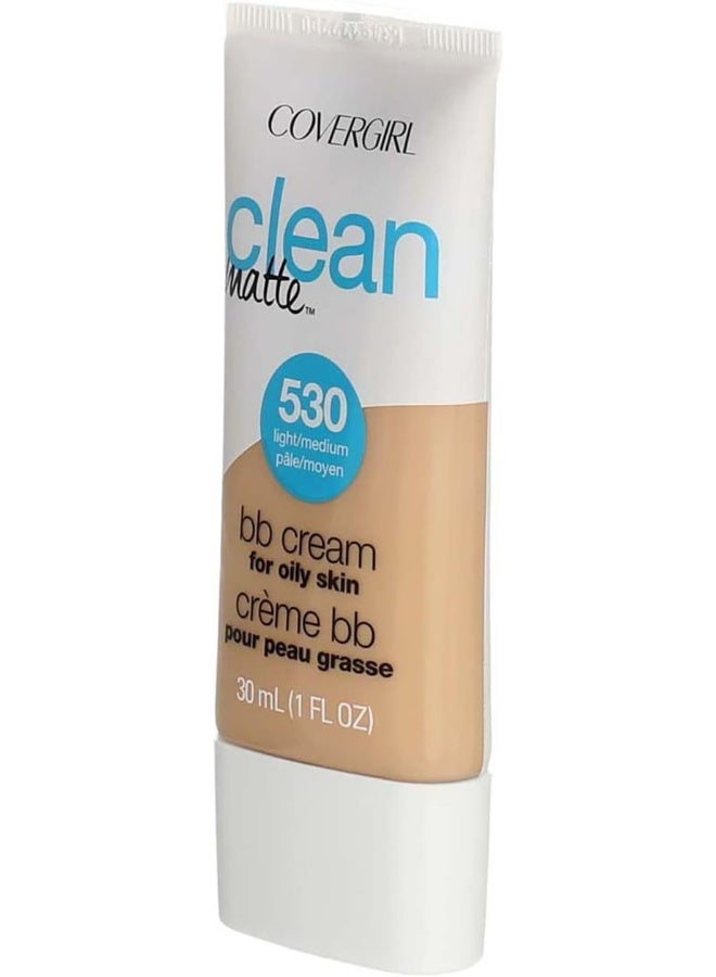 Clean Matte Bb Cream For Oily Skin, Light/Medium 530, Water-Based Oil-Free Matte Finish Bb Cream, 1 Fl Oz (1 Count)