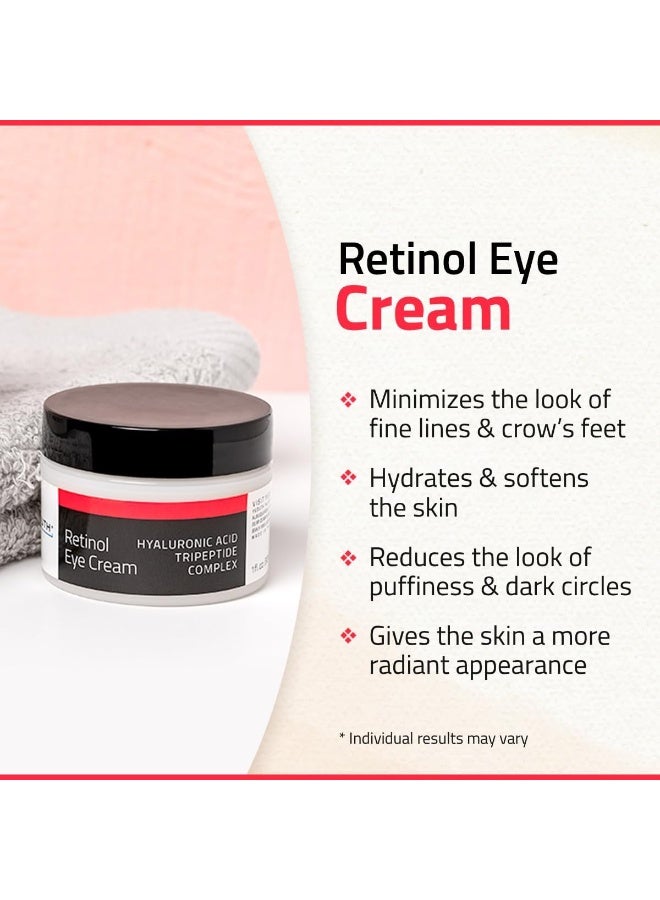 2.5% Retinol Eye Cream With Hyaluronic Acid, Caffeine, Green Tea, 2Oz