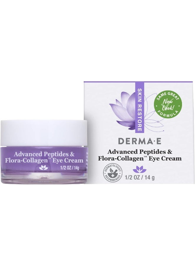 Derma-E Advanced Peptide And Collagen Eye Cream, White, 0.5 Ounce