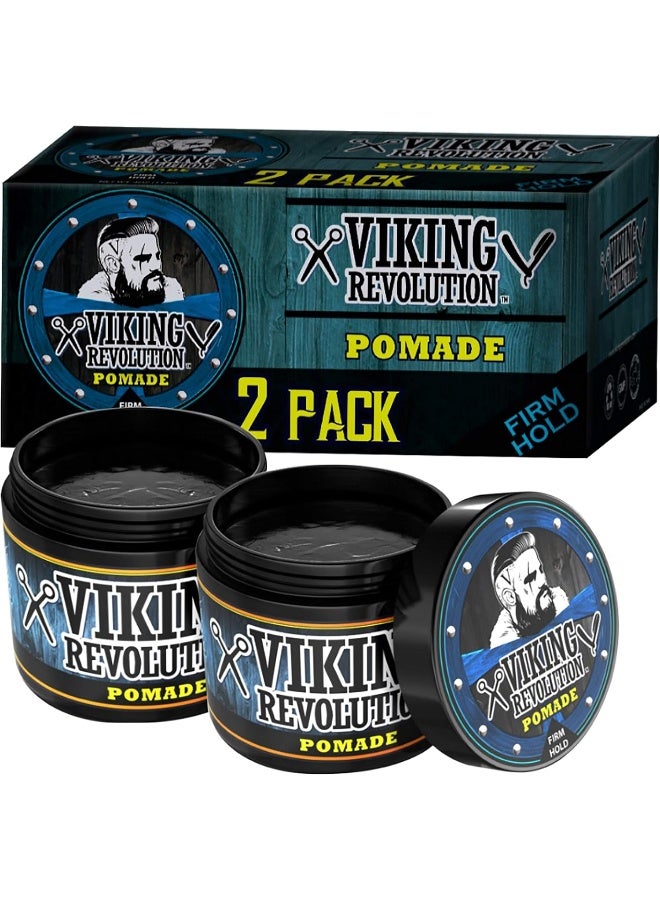 Pomade For Men 4Oz - Firm Strong Hold And High Shine For Classic Styling - Water Based And Easy To Wash Out (2 Pack)