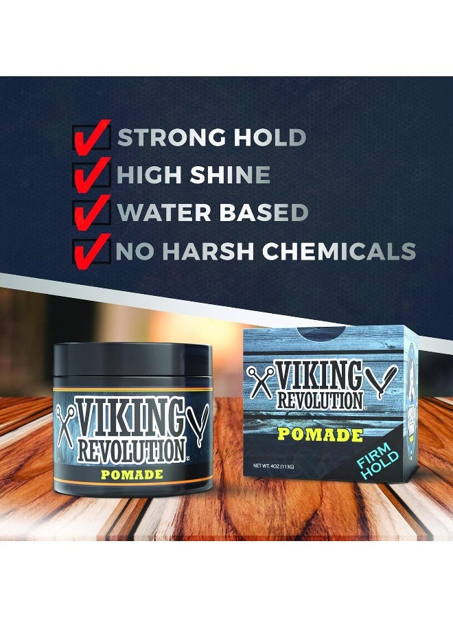 Pomade For Men 4Oz - Firm Strong Hold And High Shine For Classic Styling - Water Based And Easy To Wash Out (2 Pack)