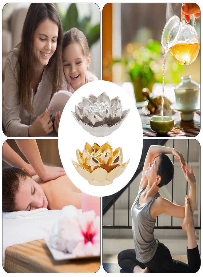 4pcs Metal Incense Holders, Mini Lotus Alloy Incense Stick Burner, Incense Censer with Incense Ash Catcher for Home Decor, Yoga, SPA