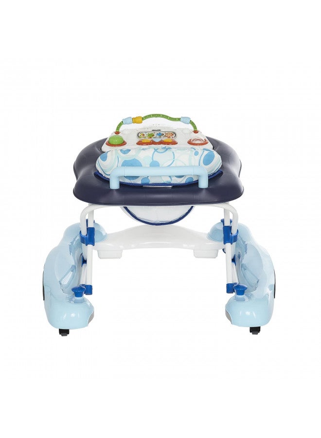 Go-Getter Baby Walker And Walk Behind Walker, Adjustable Seat Height, Comfortable Padded Seat, Easy To Fold, Pack And Store, Detachable Fun Tray, Blue