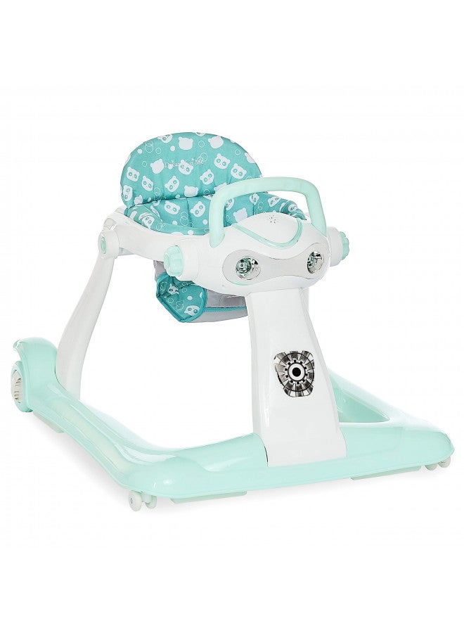 2-In-1 Charlie Baby Walker, Easy Convertible Baby Walker, Walk Behind, Height Adjustable, Speed Adjusting Wheels, 360-Degree Rotating Seat, Mint