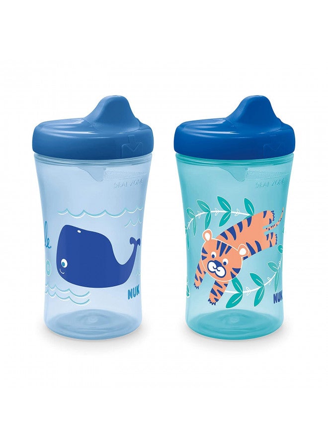 Hide 'N Seek Hard Spout Cup, 10 Ounce, Whales & Tigers, Blue