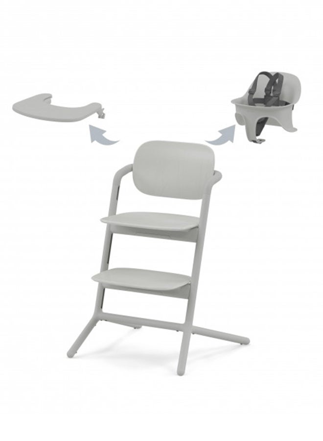 Lemo 2 High Chair System, Grows With Child Up To 209 Lbs, One-Hand Height And Depth Adjustment, Anti-Tip Wheels Safety Feature - Suede Grey