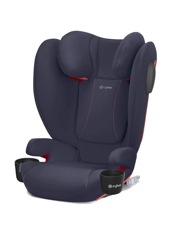 Solution B2 Fix+ Lux High Back Booster Seat, Lightweight Booster Seat, Secure Latch Installation, Linear Side Impact Protection, Reclining 12-Position Height Adjustable Headrest, Bay Blue