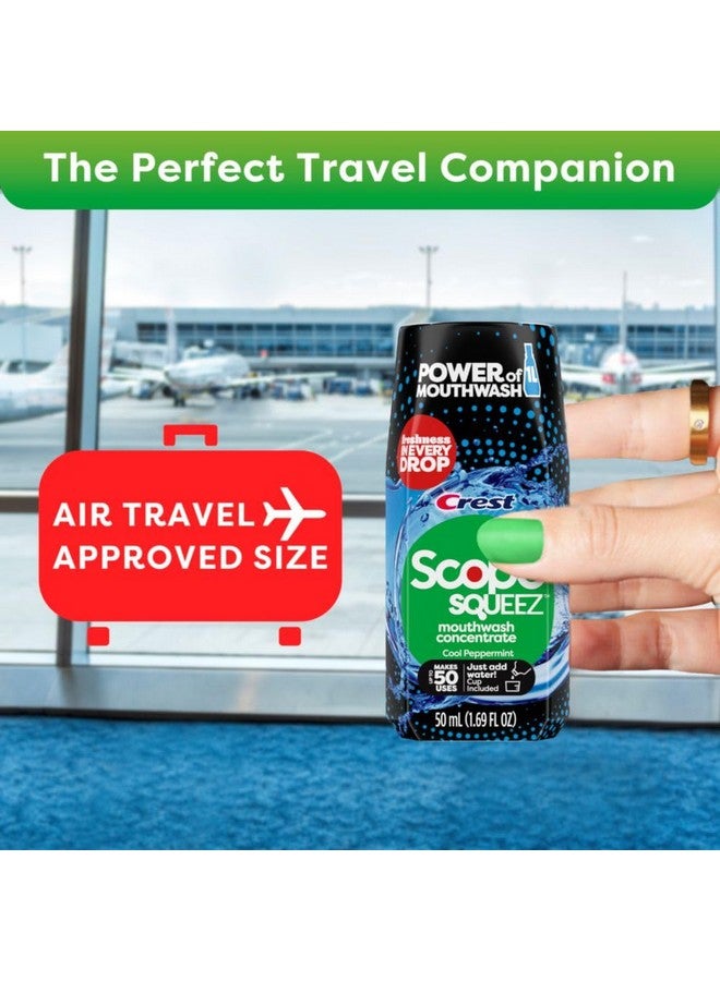 Scope Squeez Mouthwash Concentrate, Cool Peppermint Flavor, 50Ml Bottle, Equal Uses Up To 1L Bottle *Vs 1L Scope Outlast Mouthwash, Squeez To Control The Strength