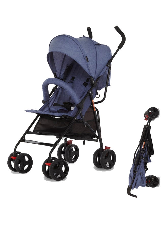 Vista Moonwalk Baby Stroller In Blue, Lightweight Infant Stroller With Compact Fold, Multi-Position Recline Umbrella Stroller With Canopy, Extra Large Storage And Cup Holder