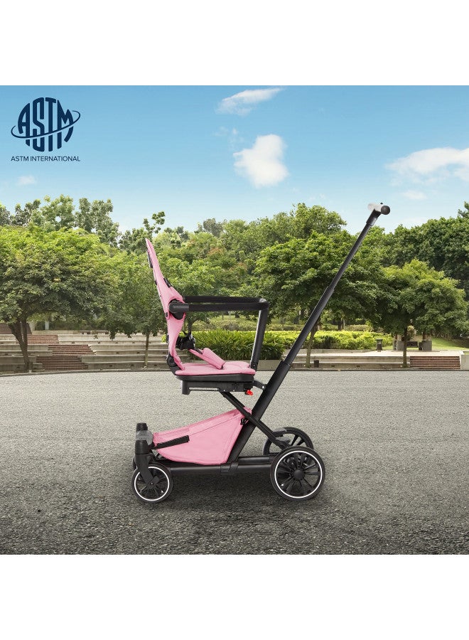 Drift Rider Baby Stroller In Pink, Lightweight Stroller With Compact Fold, Sturdy Design, 360 Degree Angle Rotation Travel Stroller