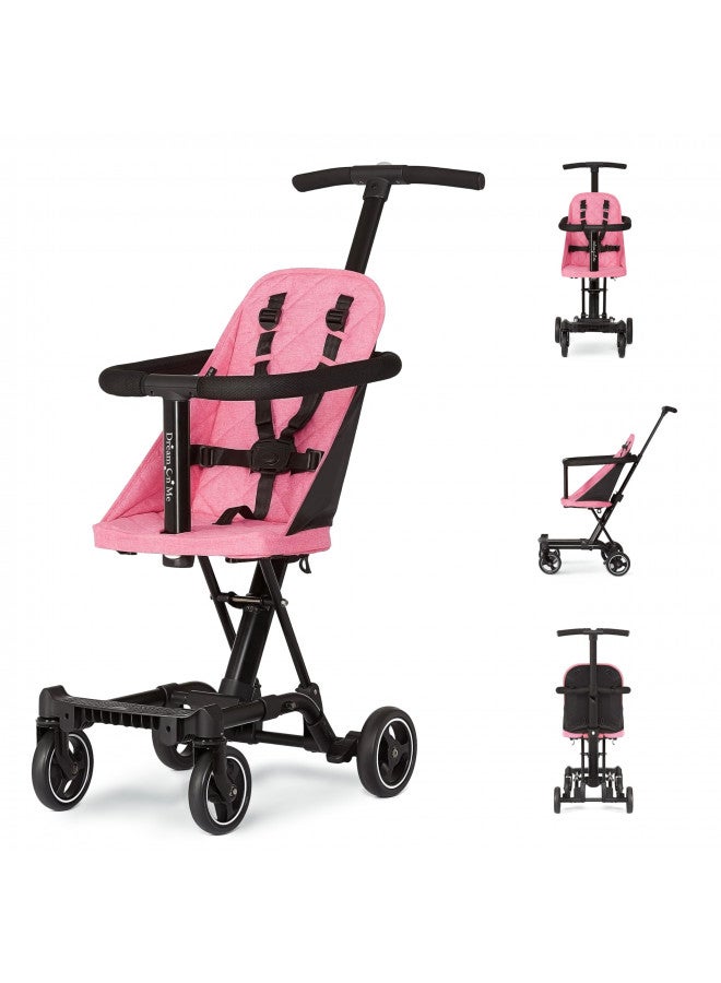 Lightweight And Compact Coast Rider Stroller With One Hand Easy Fold, Adjustable Handles And Soft Ride Wheels, Pink