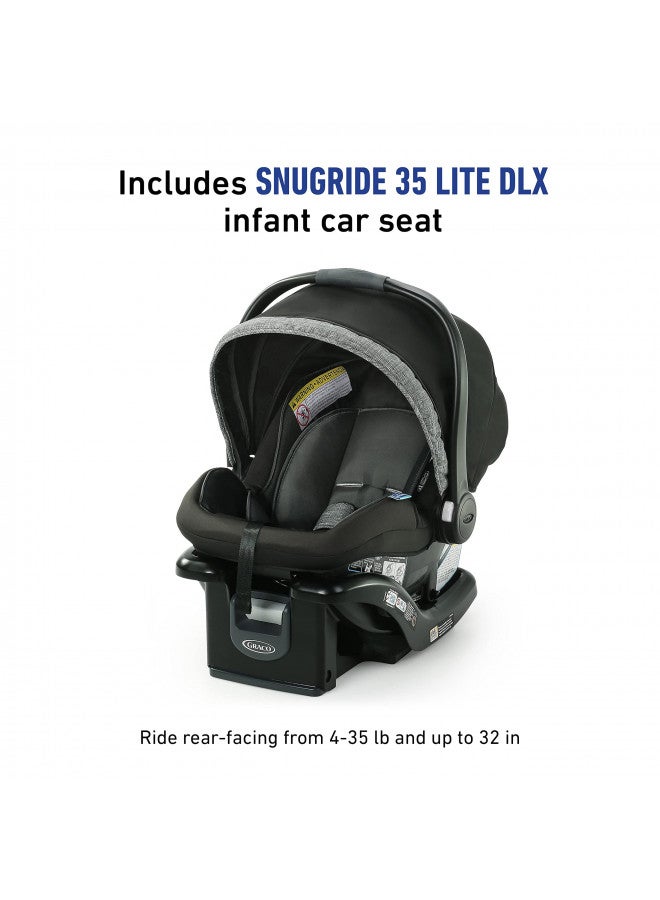 Modes Pramette Travel System | Stroller & Car Seat Combo | 3-In-1 Stroller Modes | Includes Graco Snugride 35 Infant Car Seat | Ellington