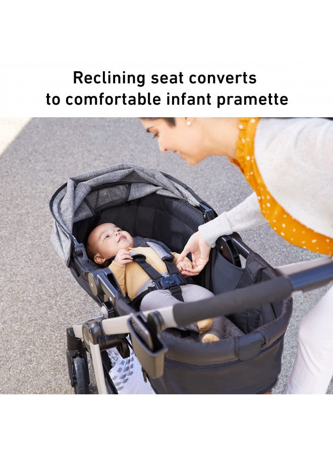 Modes Pramette Travel System | Stroller & Car Seat Combo | 3-In-1 Stroller Modes | Includes Graco Snugride 35 Infant Car Seat | Ellington