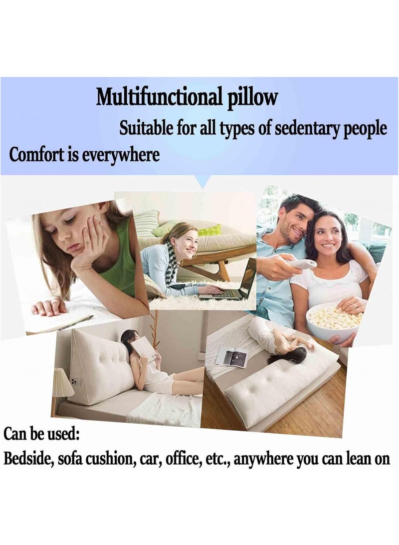 Reading Cushion for Bed and Sofa Wedge Cushion Sofa Lumbar Cushion Bed Cushion Back Cushion Seat Cushion Bed Chair Cushion Headboard Bed Seat Cushion Removable Cover 150 50 20