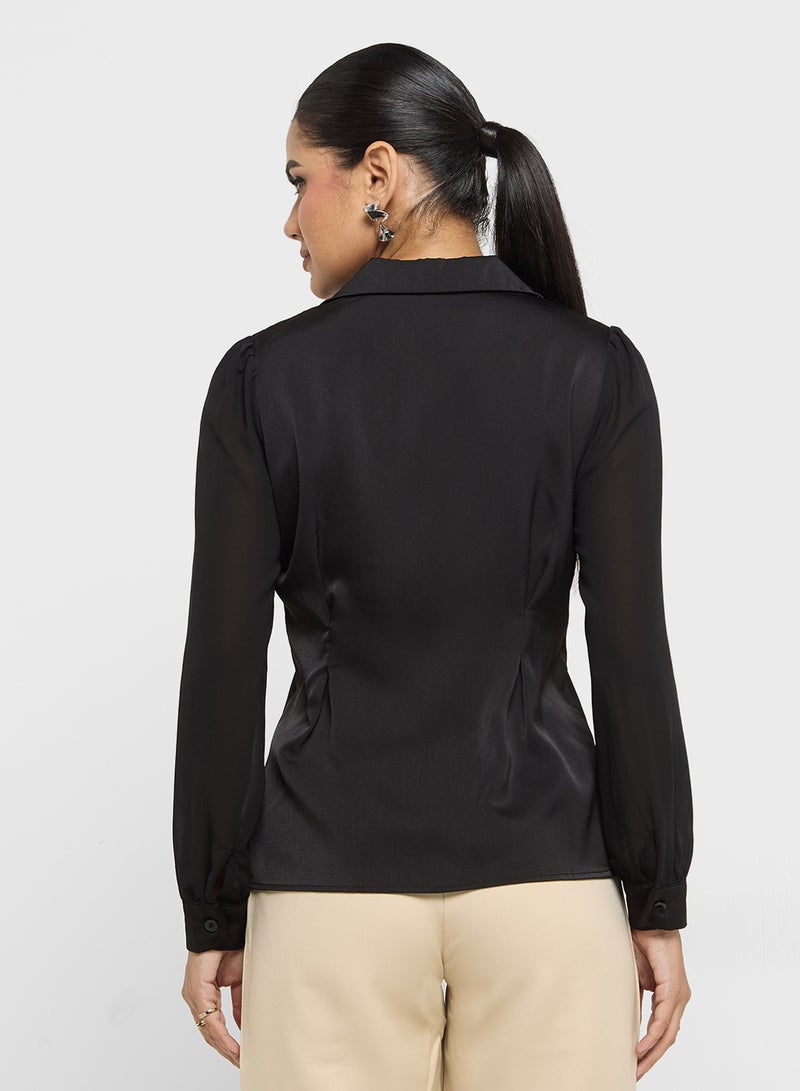 Slant Button Down Top