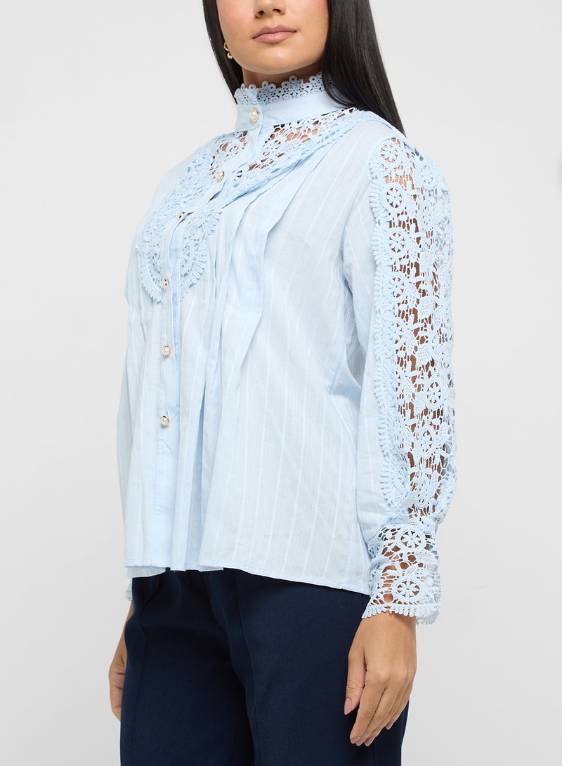 Lace Button Down Top