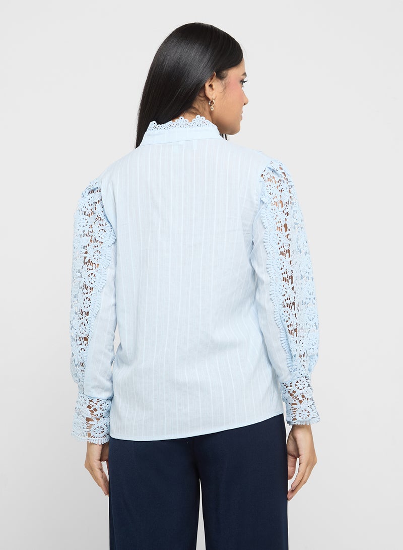 Lace Button Down Top