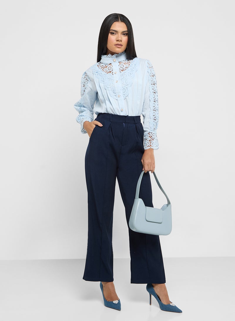 Lace Button Down Top