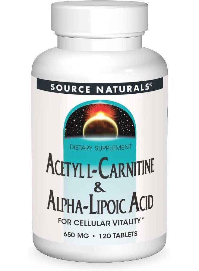 Acetyl L-Carnitine & Alpha-Lipoic Acid 650Mg 120 Tablets