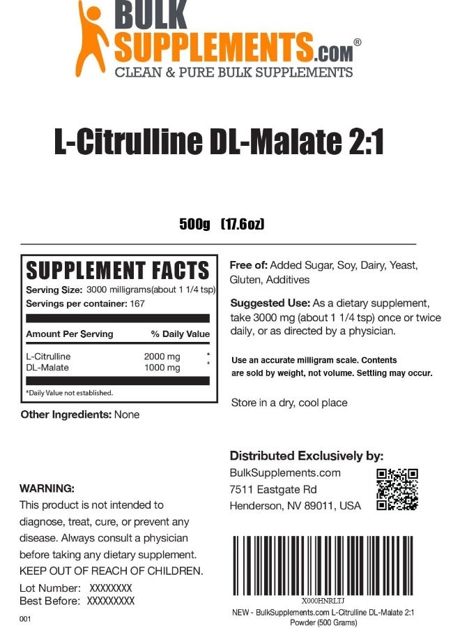 Pure L-Citrulline Dl-Malate 2:1 Powder