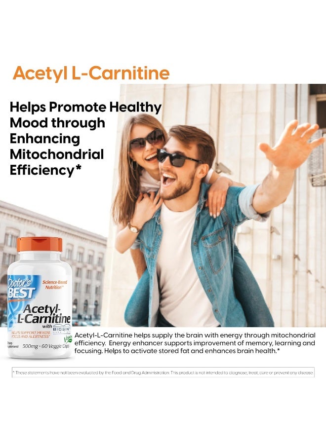 Acetyl L-Carnitine Help Boost Energy Production Support Memory/Focus Mood Non-Gmo Vegan Gluten Free