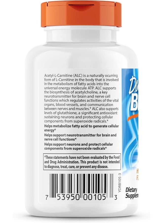 Acetyl L-Carnitine Help Boost Energy Production Support Memory/Focus Mood Non-Gmo Vegan Gluten Free